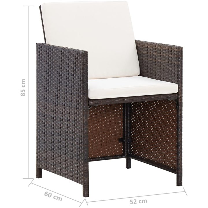 Trädgårdsstolar 4 delar konstrotting brun vidaXL – bild 11