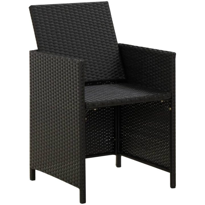 Trädgårdsstolar 4 delar konstrotting svart vidaXL – bild 6