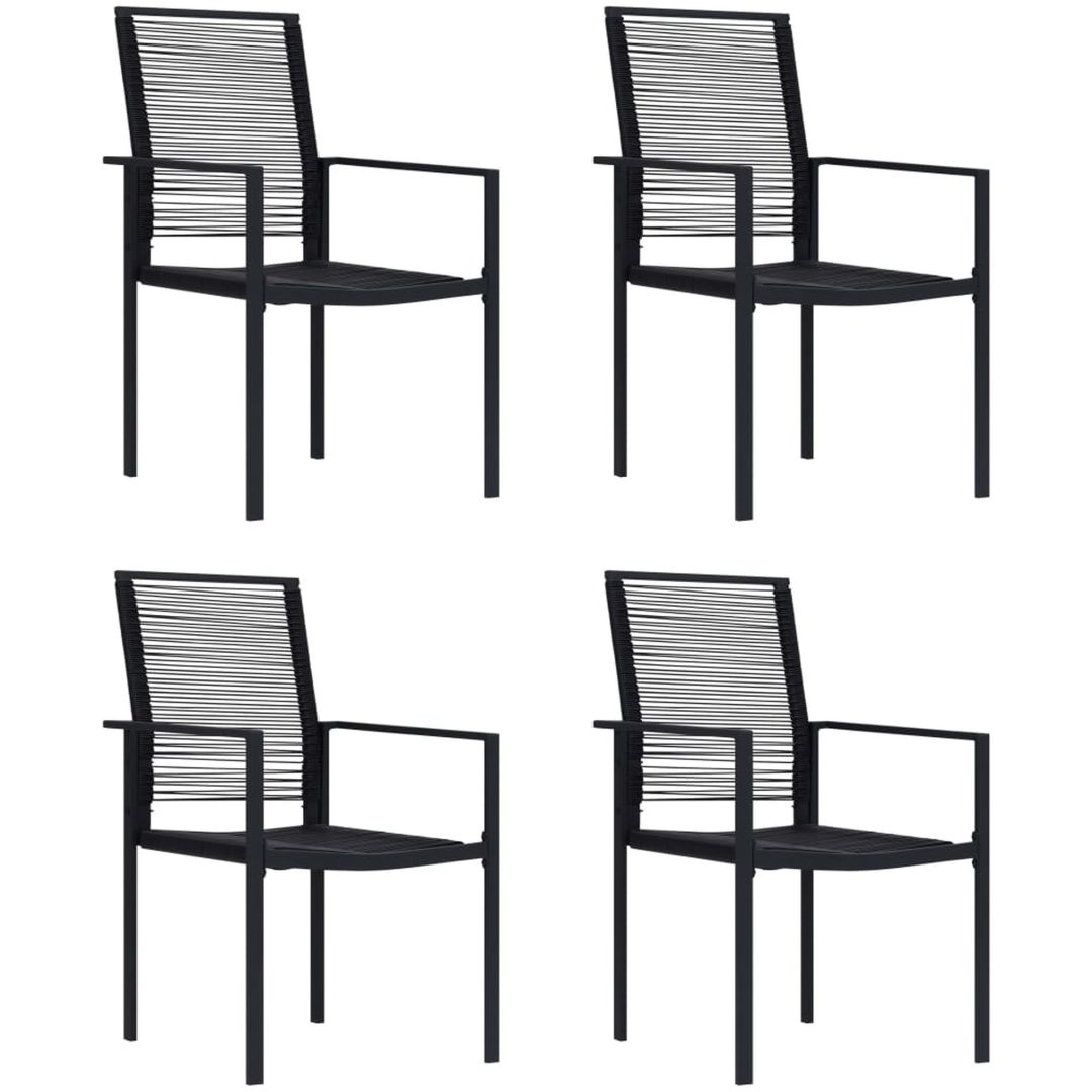 Trädgårdsstolar 4 delar PVC rotting svart vidaXL
