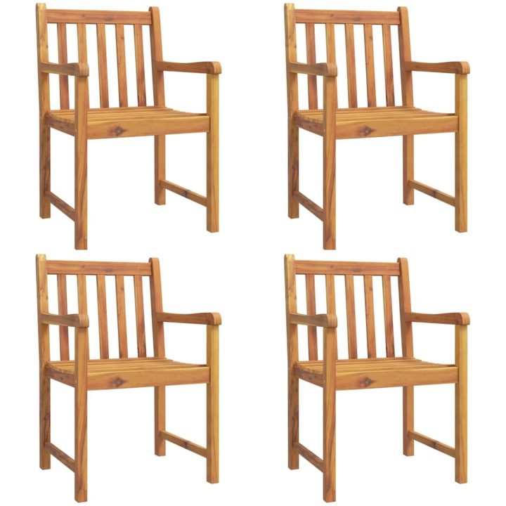 Trädgårdsstolar 4 st 56x55,5x90 cm massivt akaciaträ vidaXL – bild 2