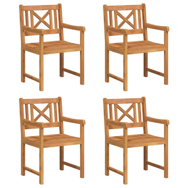 Trädgårdsstolar 4 st 56x55.5x90 cm Massivt akaciaträ vidaXL Standard – bild 2