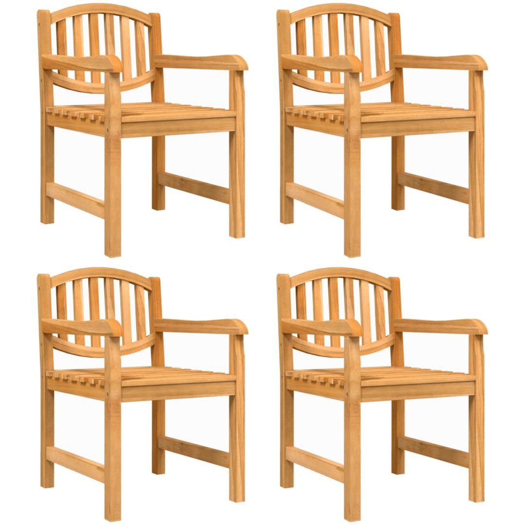Trädgårdsstolar 4 st 58x59x88 cm massiv teak vidaXL – bild 2