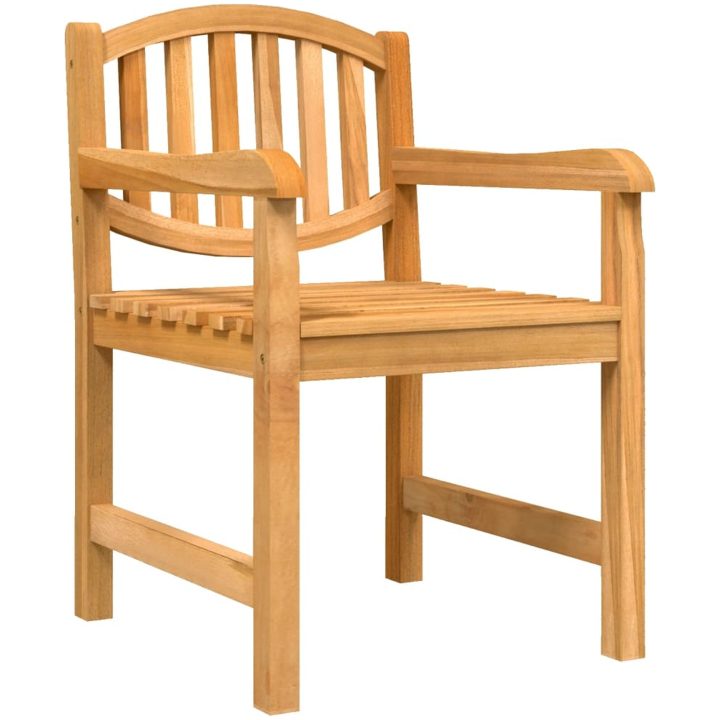 Trädgårdsstolar 4 st 58x59x88 cm massiv teak vidaXL – bild 3
