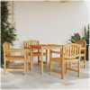 Trädgårdsstolar 4 st 58x59x88 cm massiv teak vidaXL – miniatyr 1