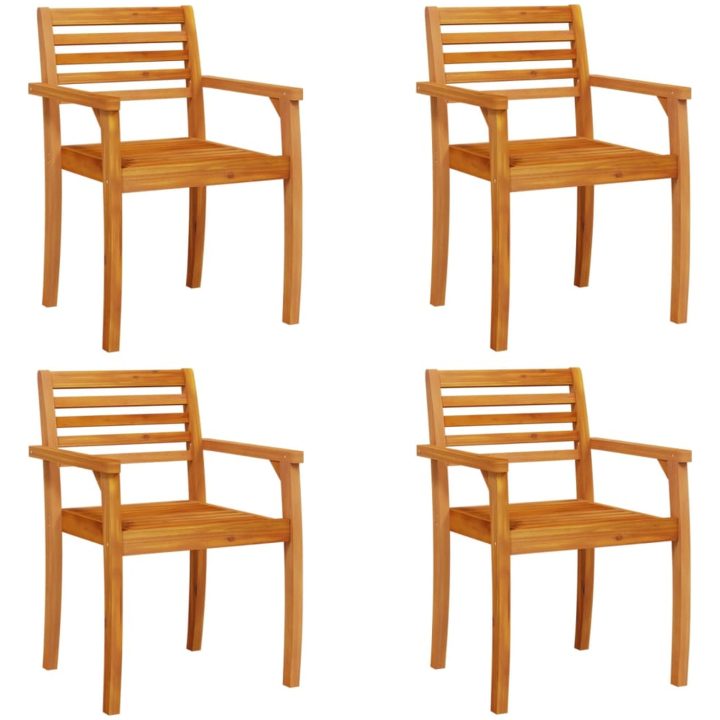 Trädgårdsstolar 4 st 59x55x85 cm massivt akaciaträ vidaXL – bild 2
