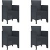 Trädgårdsstolar 4 st Antracit Poly Rattan vidaXL 53 x 49 x 85 cm – miniatyr 2