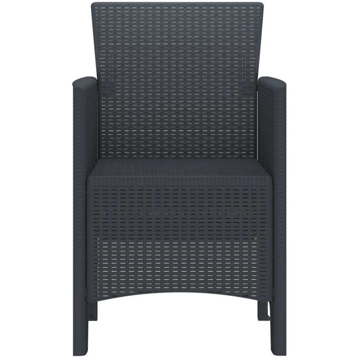 Trädgårdsstolar 4 st Antracit Poly Rattan vidaXL 53 x 49 x 85 cm – bild 6