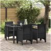 Trädgårdsstolar 4 st Antracit Poly Rattan vidaXL 53 x 49 x 85 cm – miniatyr 1