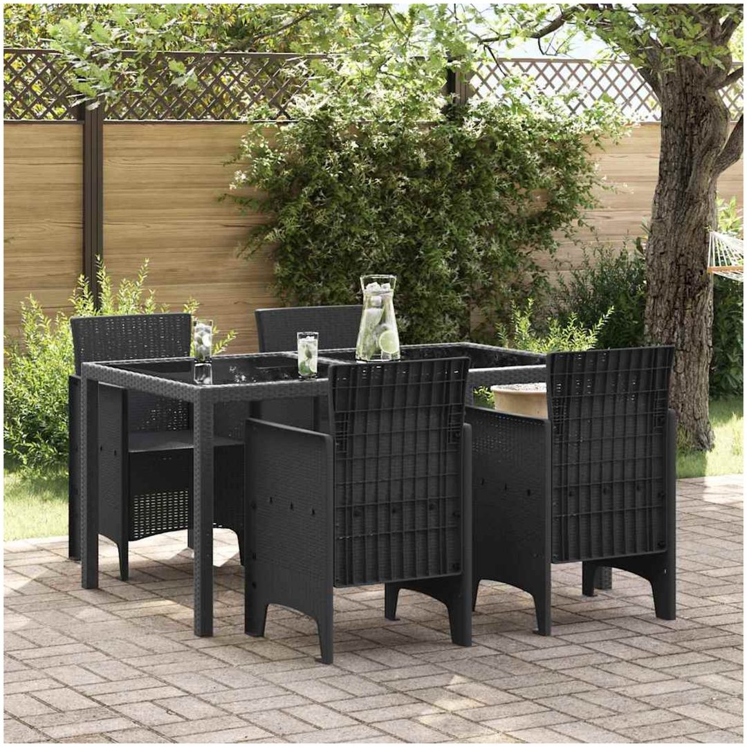 Trädgårdsstolar 4 st Antracit Poly Rattan vidaXL 53 x 49 x 85 cm