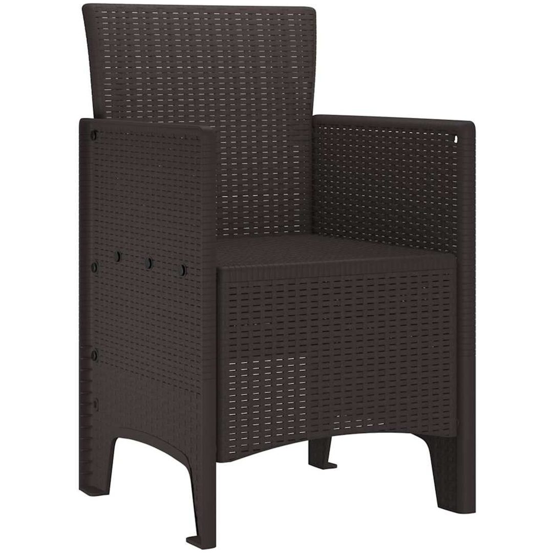 Trädgårdsstolar 4 st brun konstrotting vidaXL Standard – bild 4
