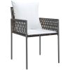 Trädgårdsstolar 4 st med dynor brun 54x61x83 cm konstrotting vidaXL – miniatyr 3