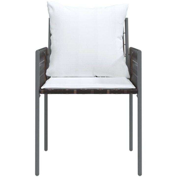 Trädgårdsstolar 4 st med dynor brun 54x61x83 cm konstrotting vidaXL – bild 4