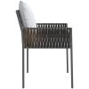 Trädgårdsstolar 4 st med dynor brun 54x61x83 cm konstrotting vidaXL – miniatyr 5
