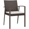 Trädgårdsstolar 4 st med dynor brun 56,5x57x83 cm konstrotting vidaXL – miniatyr 3