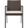 Trädgårdsstolar 4 st med dynor brun 56,5x57x83 cm konstrotting vidaXL – miniatyr 4