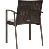 Trädgårdsstolar 4 st med dynor brun 56,5x57x83 cm konstrotting vidaXL – miniatyr 6