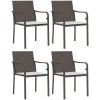 Trädgårdsstolar 4 st med dynor brun 56x59x84 cm konstrotting vidaXL – miniatyr 2