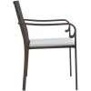 Trädgårdsstolar 4 st med dynor brun 56x59x84 cm konstrotting vidaXL – miniatyr 5