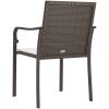 Trädgårdsstolar 4 st med dynor brun 56x59x84 cm konstrotting vidaXL – miniatyr 6