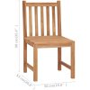 Trädgårdsstolar 4 st med dynor massiv teak vidaXL – miniatyr 11