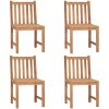 Trädgårdsstolar 4 st med dynor massiv teak vidaXL – miniatyr 3