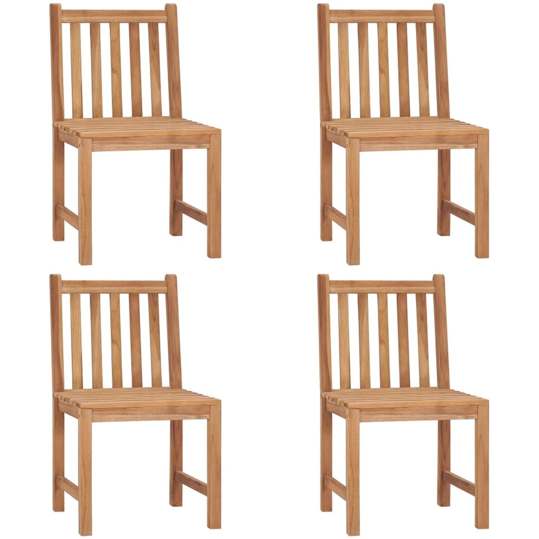 Trädgårdsstolar 4 st med dynor massiv teak vidaXL – bild 3
