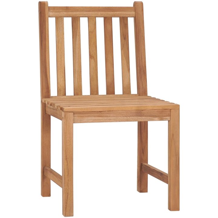 Trädgårdsstolar 4 st med dynor massiv teak vidaXL – bild 4
