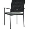 Trädgårdsstolar 4 st med dynor svart 54x62,5x89 cm konstrotting vidaXL – miniatyr 6
