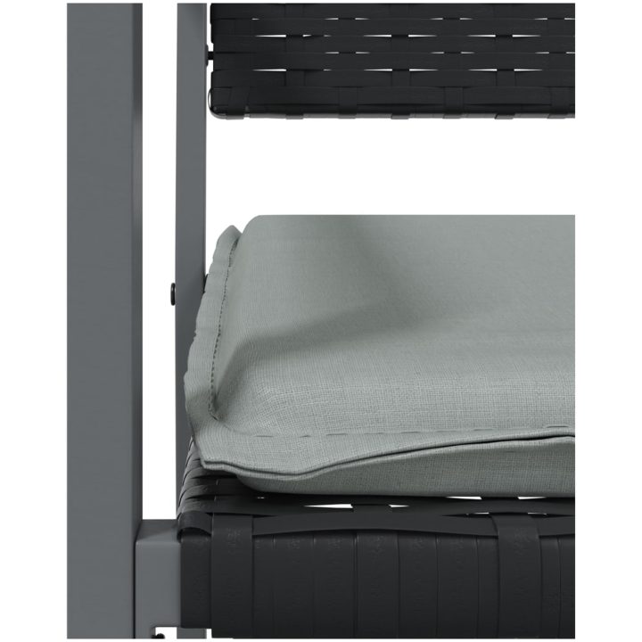 Trädgårdsstolar 4 st med dynor svart 54x62,5x89 cm konstrotting vidaXL – bild 7