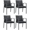 Trädgårdsstolar 4 st med dynor svart 56,5x57x83 cm konstrotting vidaXL – miniatyr 2