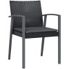 Trädgårdsstolar 4 st med dynor svart 56,5x57x83 cm konstrotting vidaXL – miniatyr 3
