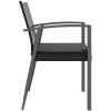 Trädgårdsstolar 4 st med dynor svart 56,5x57x83 cm konstrotting vidaXL – miniatyr 5