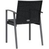 Trädgårdsstolar 4 st med dynor svart 56,5x57x83 cm konstrotting vidaXL – miniatyr 6