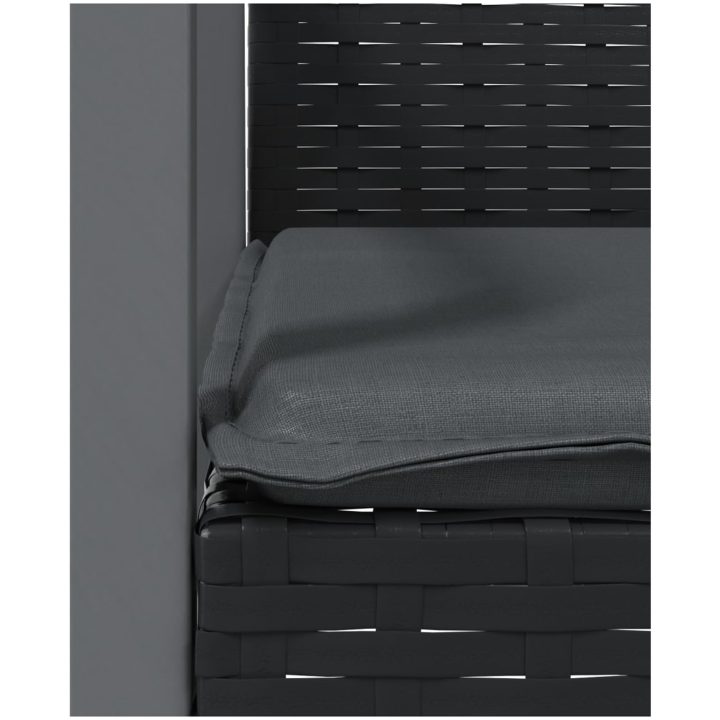 Trädgårdsstolar 4 st med dynor svart 56,5x57x83 cm konstrotting vidaXL – bild 7