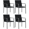 Trädgårdsstolar 4 st med dynor svart 56x59x84 cm konstrotting vidaXL – miniatyr 2