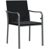Trädgårdsstolar 4 st med dynor svart 56x59x84 cm konstrotting vidaXL – miniatyr 3