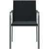 Trädgårdsstolar 4 st med dynor svart 56x59x84 cm konstrotting vidaXL – miniatyr 4