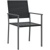Trädgårdsstolar 4 st svart 54x62,5x89 cm konstrotting vidaXL – miniatyr 3