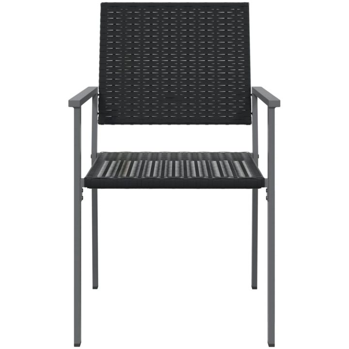 Trädgårdsstolar 4 st svart 54x62,5x89 cm konstrotting vidaXL – bild 4