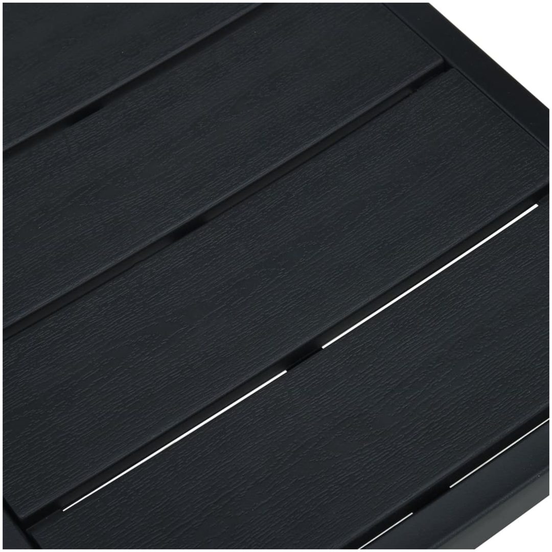 Trädgårdsstolar 4 st svart HDPE träutseende vidaXL – bild 8