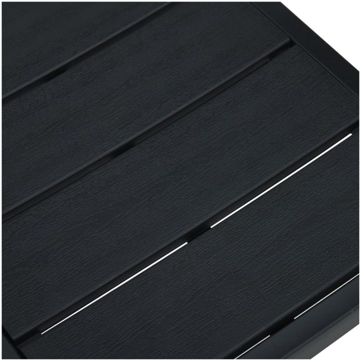 Trädgårdsstolar 4 st svart HDPE träutseende vidaXL – bild 8