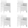 Trädgårdsstolar 4 stycken Vita Poly Rattan vidaXL Standard – miniatyr 2