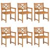 Trädgårdsstolar 6 st 56x55.5x90 cm Massivt trä Akaciaträ vidaXL Standard – miniatyr 2
