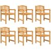 Trädgårdsstolar 6 st 58x59x88 cm massiv teak vidaXL – miniatyr 2