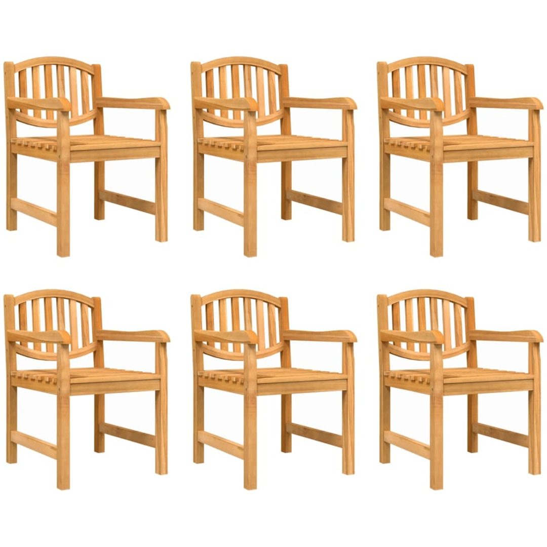 Trädgårdsstolar 6 st 58x59x88 cm massiv teak vidaXL – bild 2