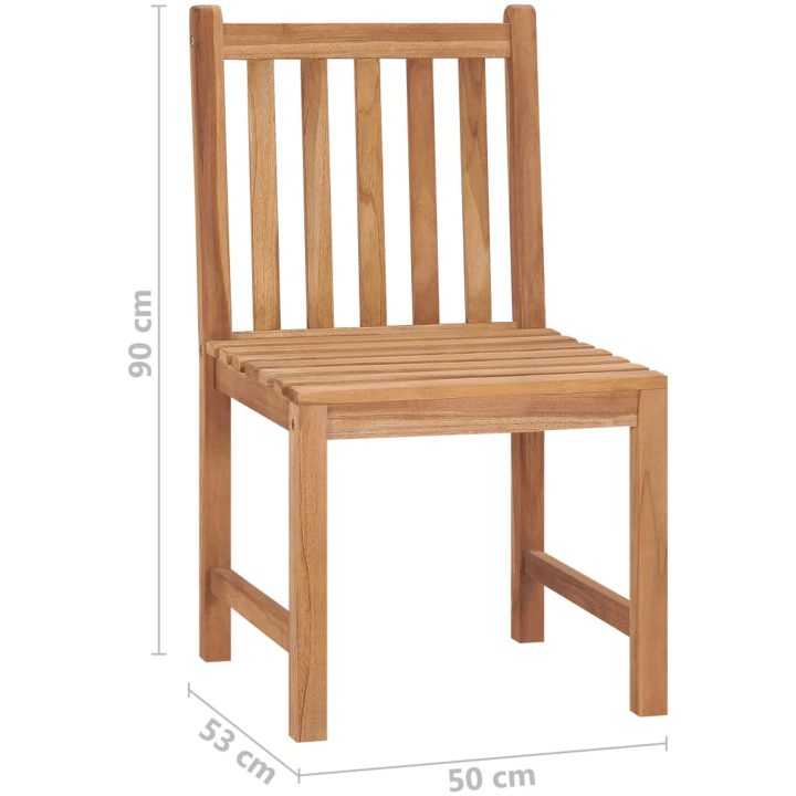 Trädgårdsstolar 6 st massiv teak vidaXL – bild 8