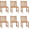 Trädgårdsstolar 6 st massiv teak vidaXL – miniatyr 1