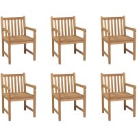 Trädgårdsstolar 6 st massiv teak vidaXL
