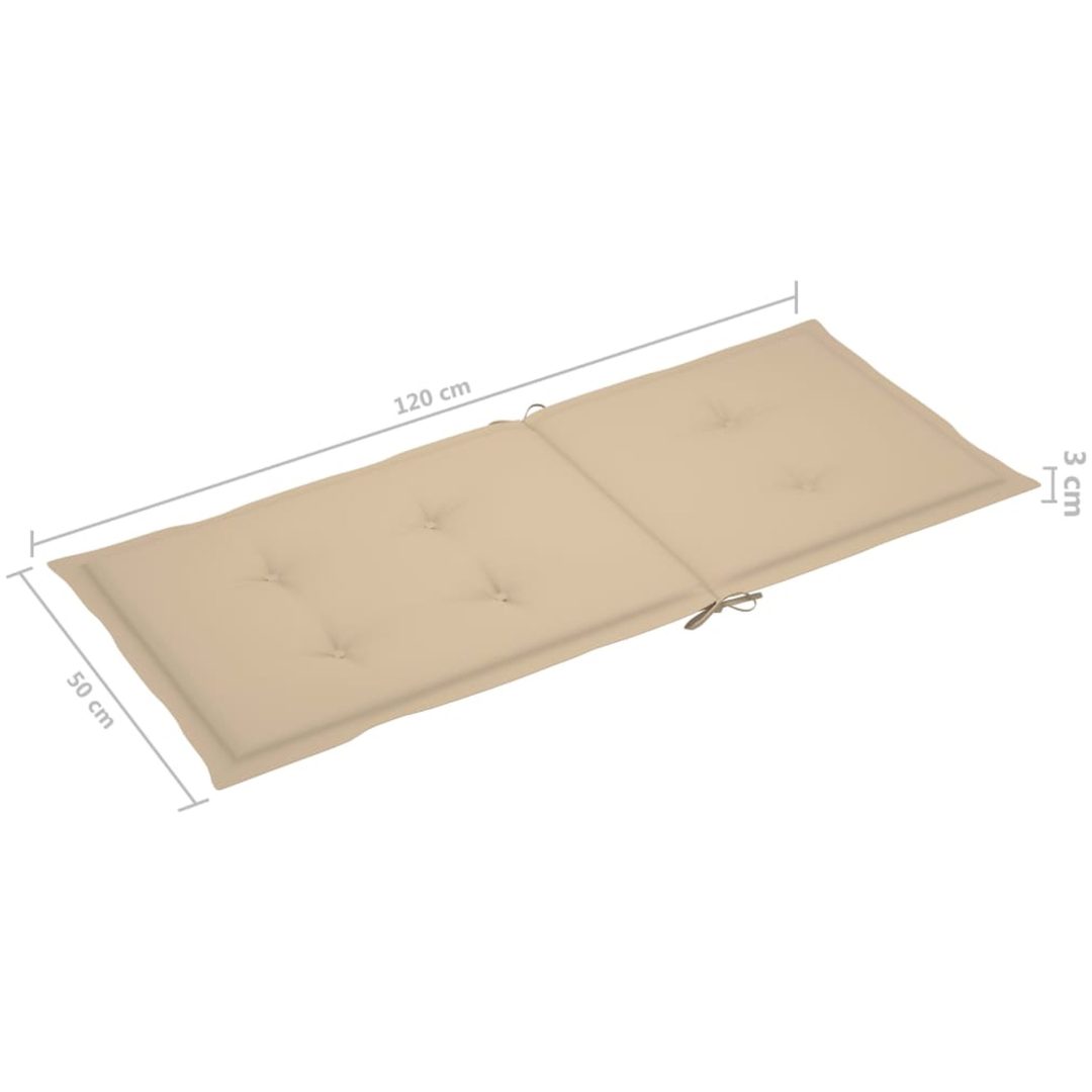 Trädgårdsstolar 6 st med beige dynor massiv teak vidaXL – bild 11