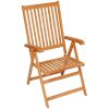 Trädgårdsstolar 6 st med beige dynor massiv teak vidaXL – miniatyr 3